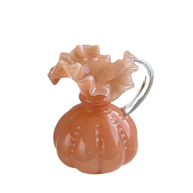 

Retro glazed glass vase, high-end creative indoor dining table surface, living room flower arrangement decoration ornament