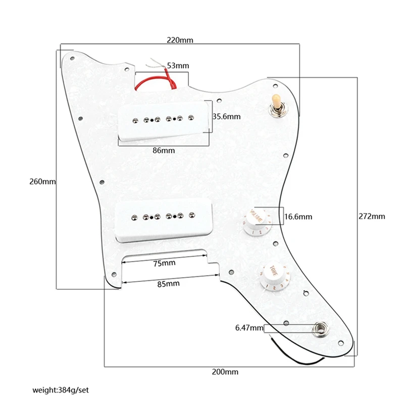 For Japan Jazzmaster Guitar Pickguard With P90 Electric Guitar Pickup Neck PAF Humbucker Accessories