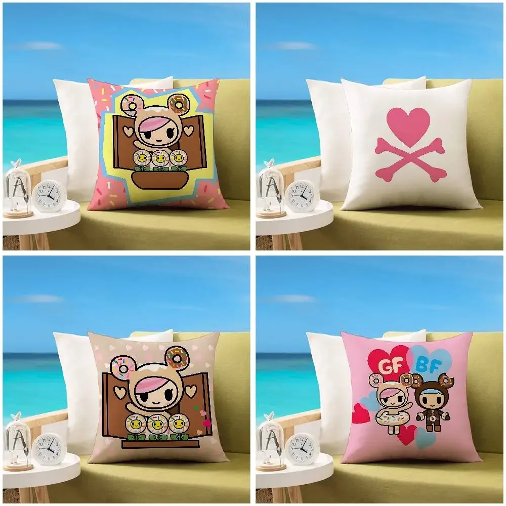 Fashion T-Tokidoki Pillow Case Sofa And Living Room Decorative Cushion Covers Dust-proof And Mite-proof Invisible Zipper