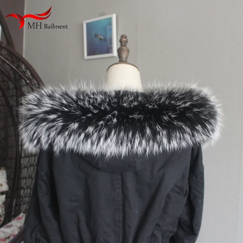 Winter Women New Real Raccoon Fur Collar Warm Scarf Scarfs Ladies Fashion Luxury Designers Genuine Brand Scarves Womens Shawl