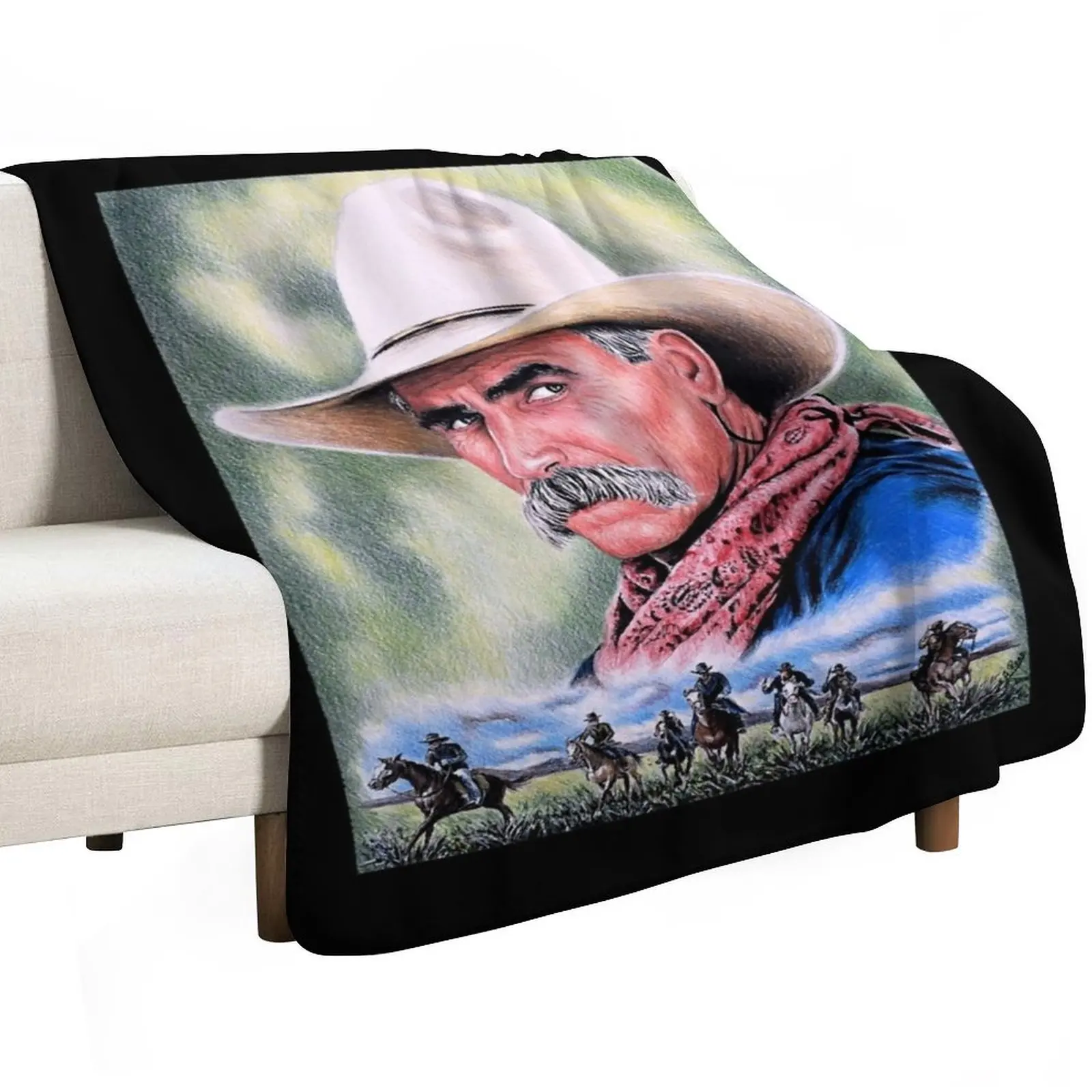 Sam Elliot Actor Received Many National Awards Golden Globe Academy Cowboy Music Throw Blanket Bed covers Single Blankets