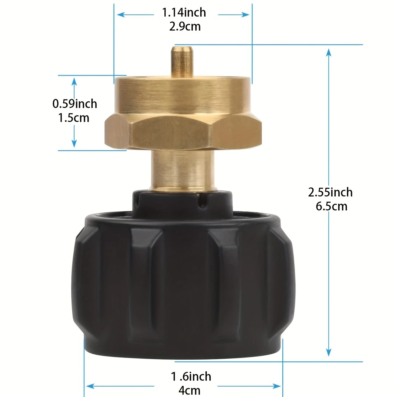 Propane Gas Adapter Qcc1/1 Type Interface 9.07kg Propane Tank to 453g Disposable Gas Cylinder Copper Alloy Low-Pressure Filling Connector Outdoor Camping Money-Saving Tool