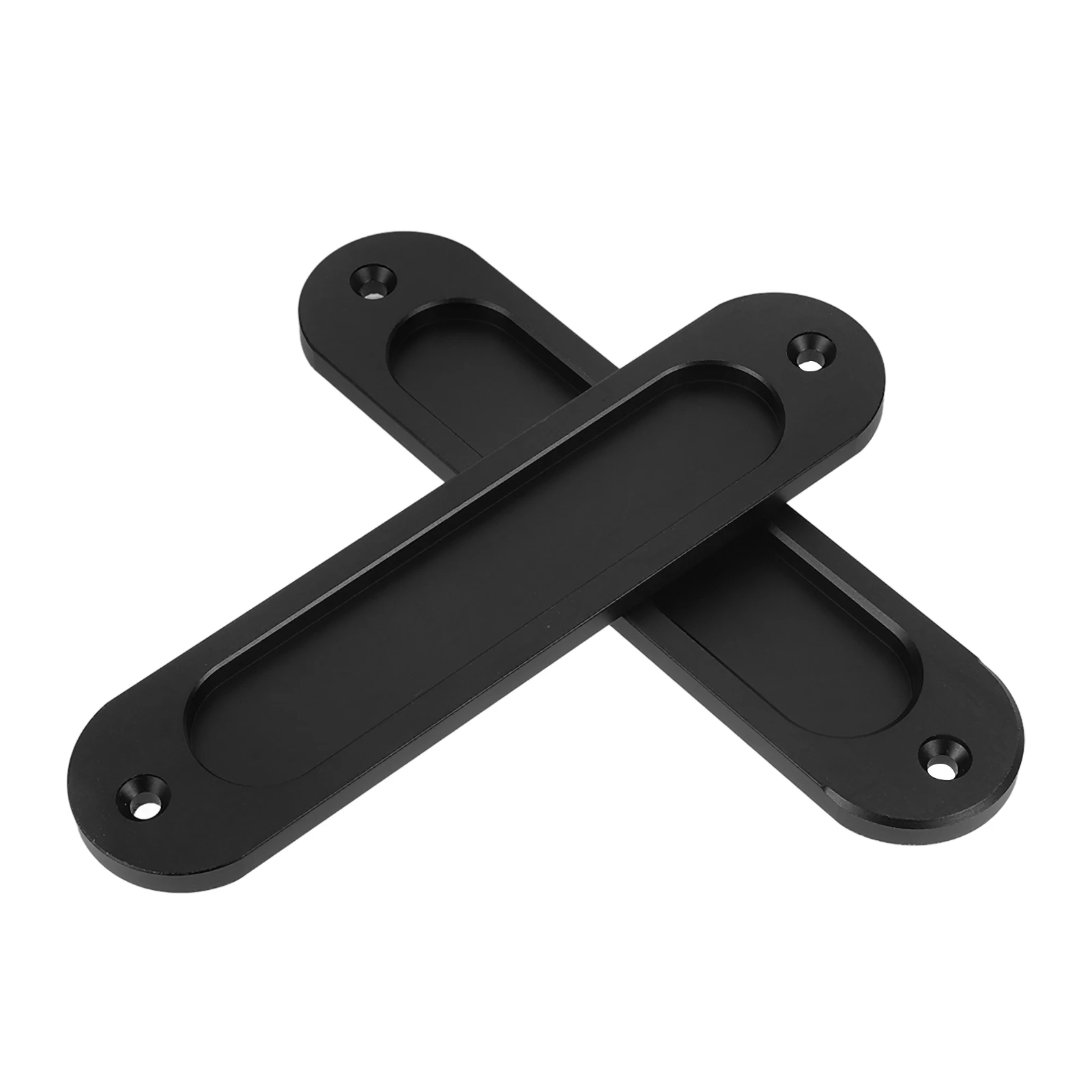 

2pcs Black Aluminum Recessed Glass Door Handle Cabinet Grip Hidden Sliding Closet Kitchen Wardrobe Hardware