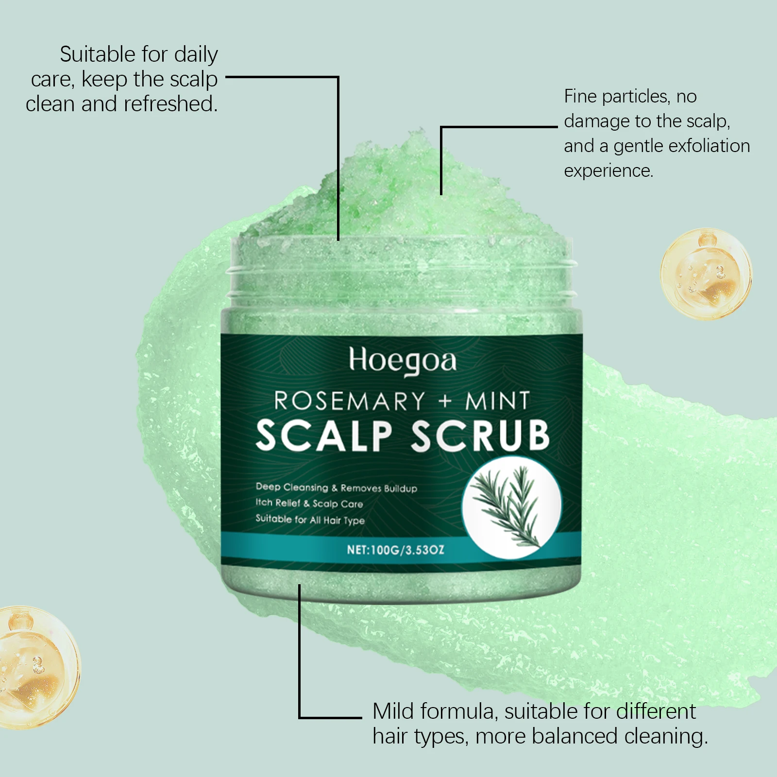 로즈마리 두피 스크럽 마사지 빗 포함 각질 제거 딥 클 - Scalp Scrub Exfoliant 리뷰 및 가격