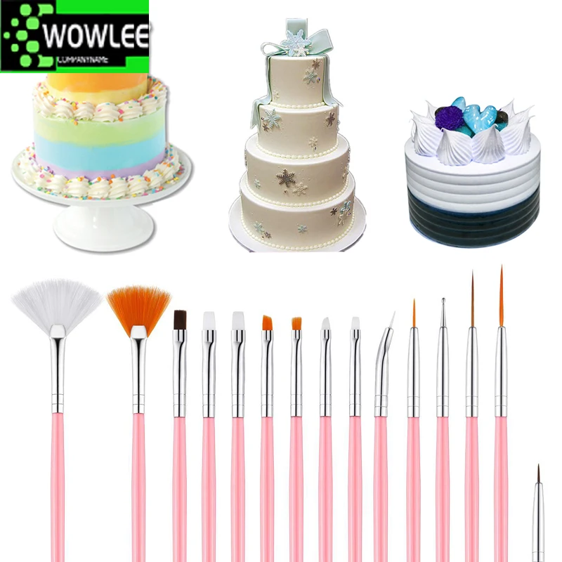 Fondant Cake Brush, DIY Sugar Craft, Baking Decorating Tools, Pen for Painting, Cookie Decoration Accessories, 15Pcs Set