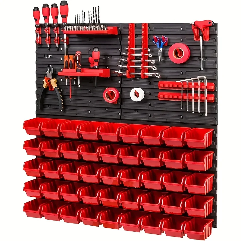 

54pcs Tool Organizer Rack, Screwdriver, Wrench Storage Box, Garage Tool Rack, For Screws, Nuts, Bolts, Nails, Beads And Small Hardware, Easy To Install Garage Organizer And Storage, For Home, Garage And Workshop, Storage Racks