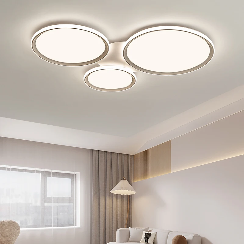 

Full-spectrum Living Room Chandeliers Round Combination Atmospheric Hall Light Eye-protecting Bedroom Whole House Smart Lamps