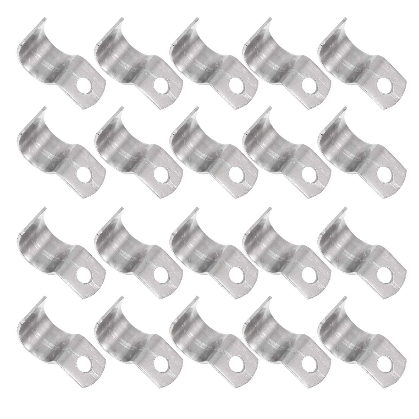 100 Pcs Cable Fixator Management Fixing Buckle Line Card Coaxial The Wire Silver Galvanized Iron Cord Organizer