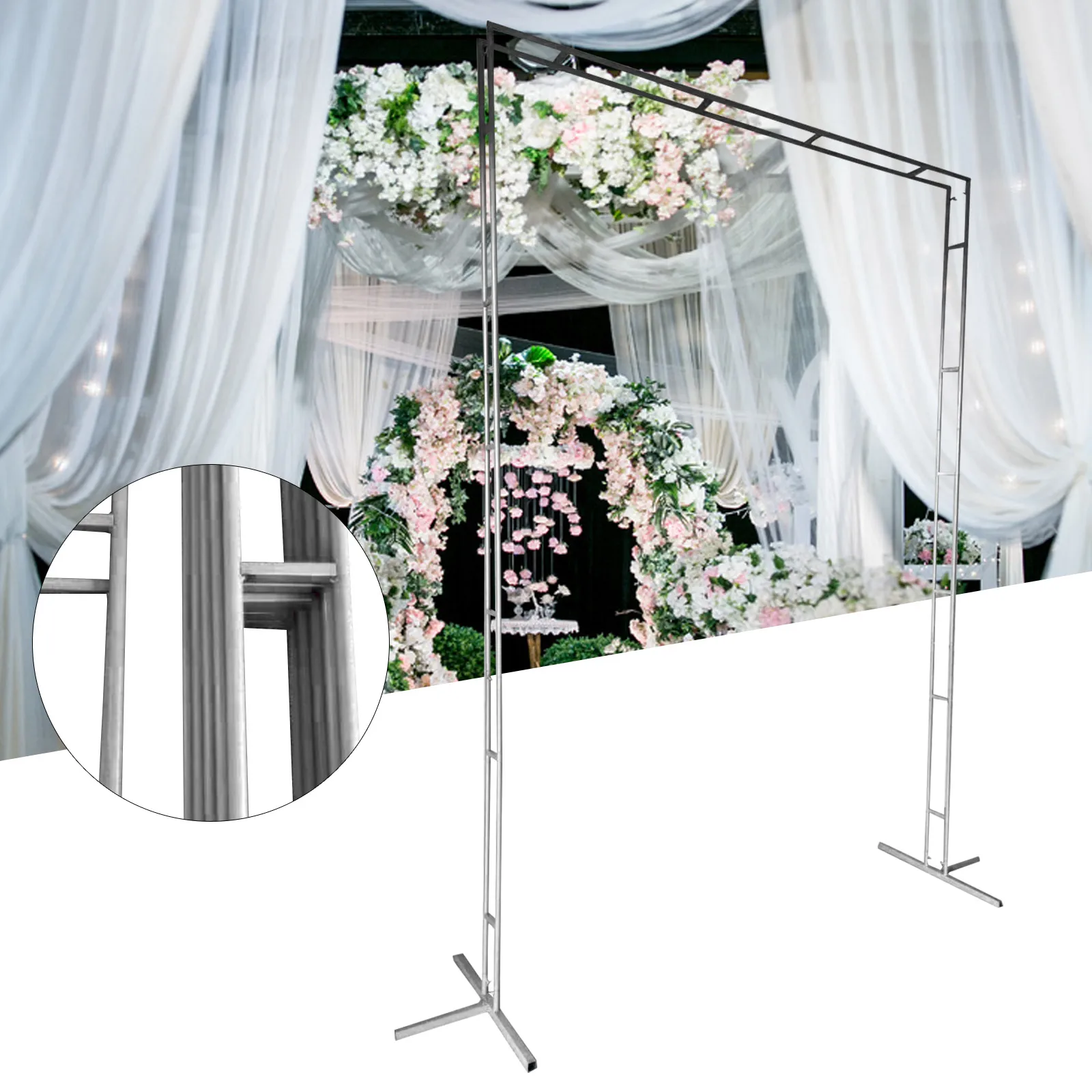 White Square Archway Backdrop Flower Stand Balloon Frame Wedding Party Events Decor