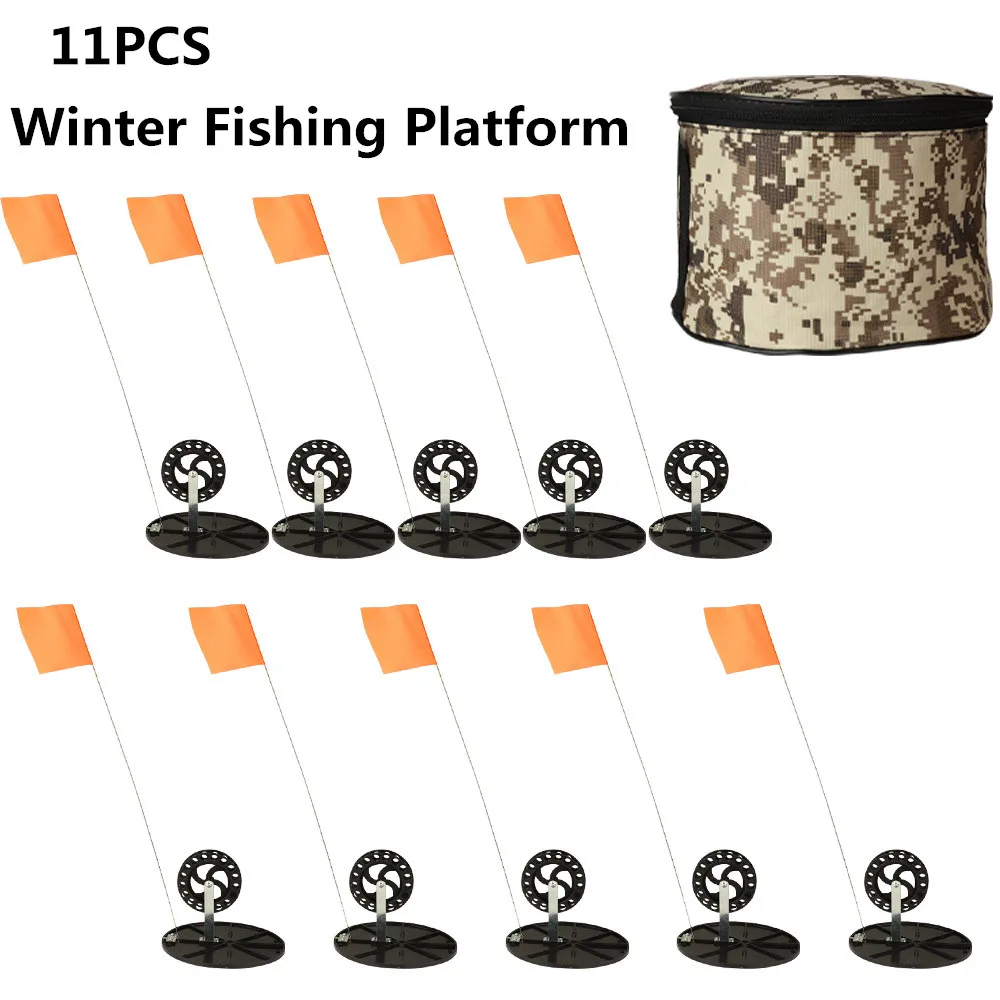 

Ice Fishing Flag Winter Outdoor Fishing Rod Bag Set Automatic Platform 10 Piece Set Gear Supplies