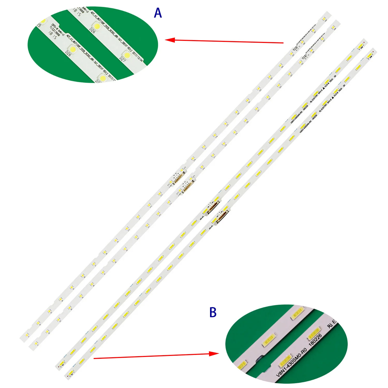 

10 шт./5 компл. светодиодная лента для телевизора Samsung 43 дюйма UE43NU7092 UE43NU7479 UE43NU7400 UE43NU7120 UE43NU7120