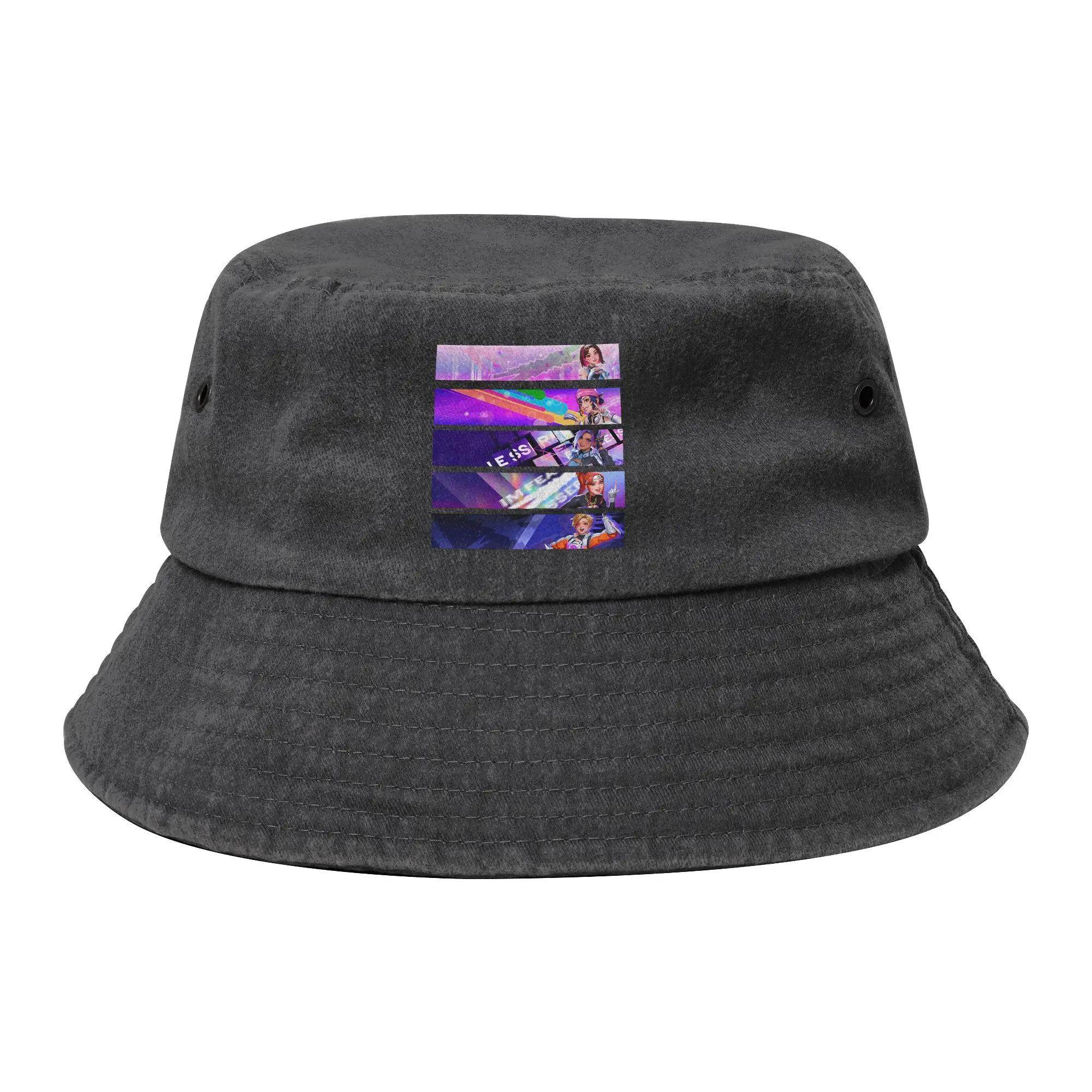 Chapeau Bob Distressed Lavé pour Adolescentes Mercy D.Va Kiriko Zarya – Casquette de Pêcheur Thème Jeu Overwatch pour Activités de Plein Air