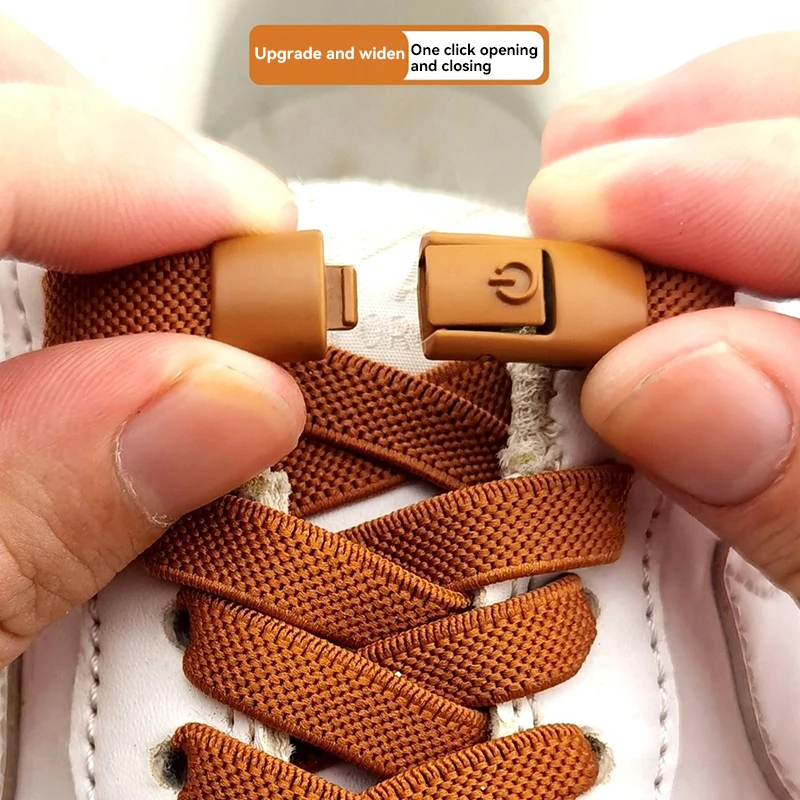 8mm Wide Elastic No-tie Lazy Shoelace Buckle Stretchy Shoe Laces Quick Release Fixed Lock No Binding Shoelace Convenient Daily