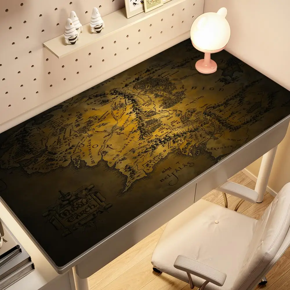 Mousepad Grande XXL com Mapa do Mundo Antigo, Tapete de Mesa para Computador, Mousepad Vintage para Jogadores 1200X600, Tapete de Mesa para Jogos, Anime, Mouse Mats