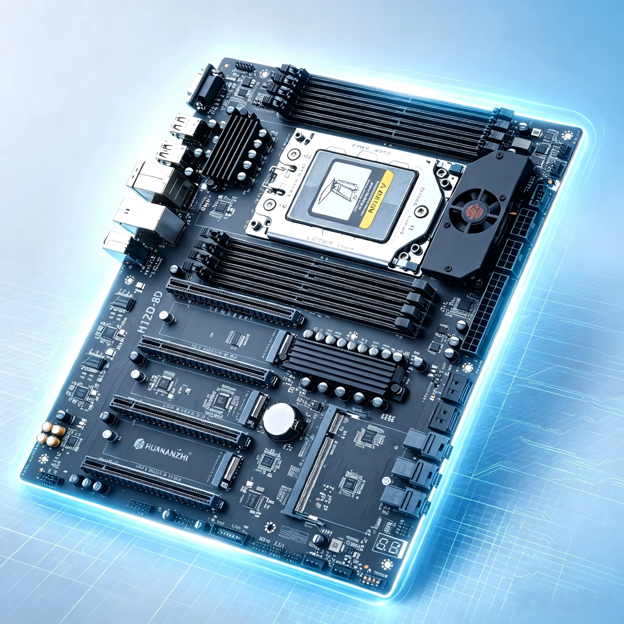 HUANANZHI H12D 8D Motherboard with AMD EPYC 7002 7003 Series CPU Support 8*DDR4 Max 2TB RAM Dual 2.5G Lan IPMI With BMC Module