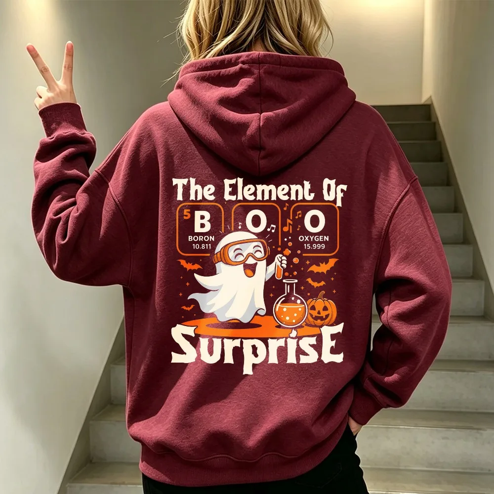 The Element Of Boo Surprise Ghost Halloween Graphic Pullover Funny Unisex Sweatshirt Halloween Vibes Casual Streetwear Hoodie