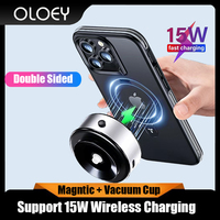 15W magnetic wireless car charger for iPhone 15 Pro Max double-sided magnetic vacuum cup adsorption phone holder Fast Charging