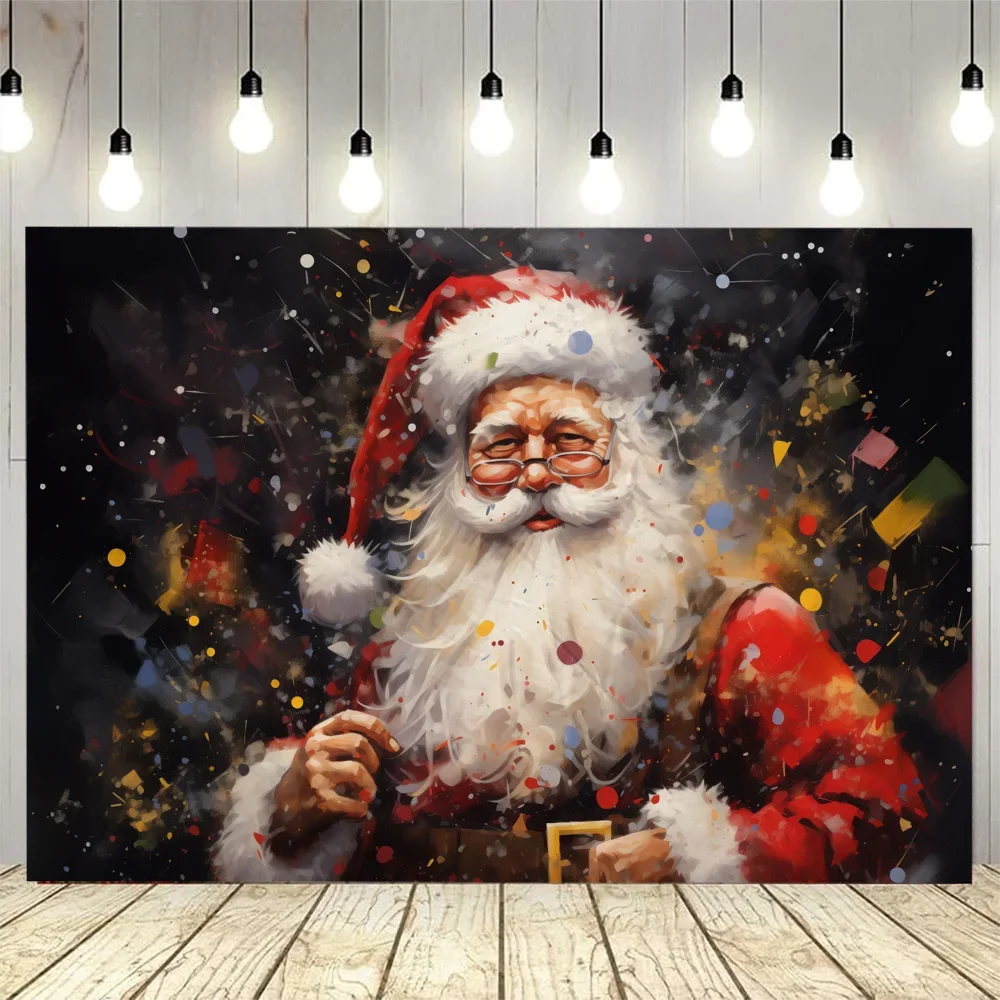 Santa Claus Decoration Tapestry New Year Gift Fabric Hanging Painting Festival Background Poster Home Wall Decoration