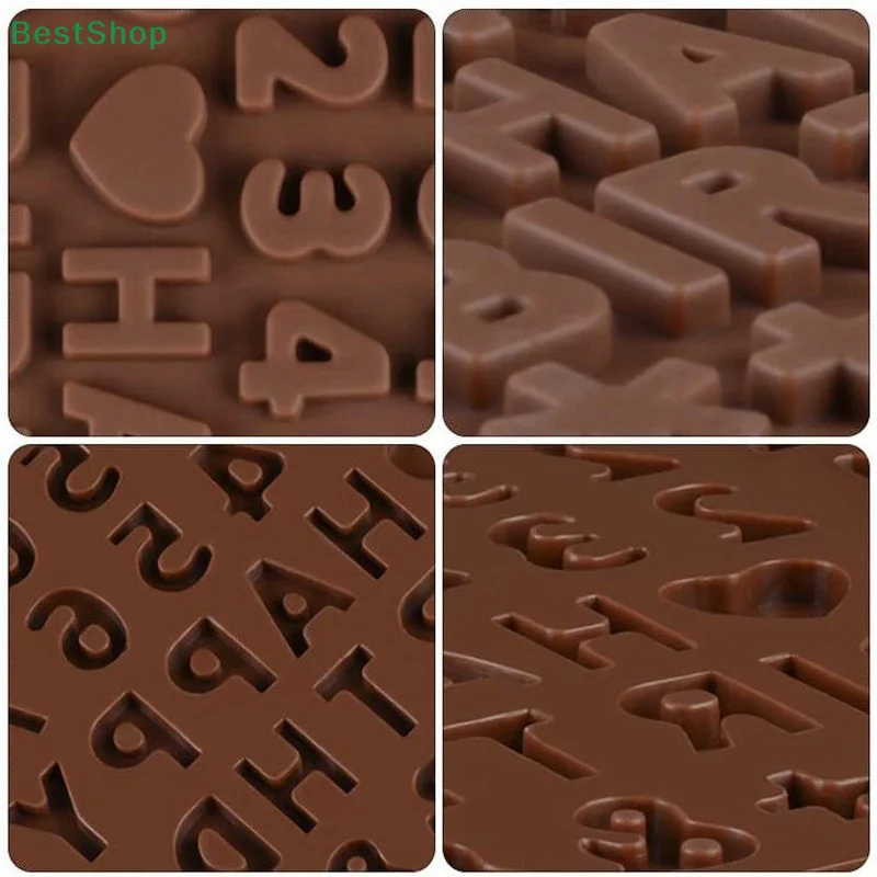 Silicone Letter Number Chocolate Molds Alphabets Numbers Baking Tool With Happy Birthday Cake Decorations Fondant Mold