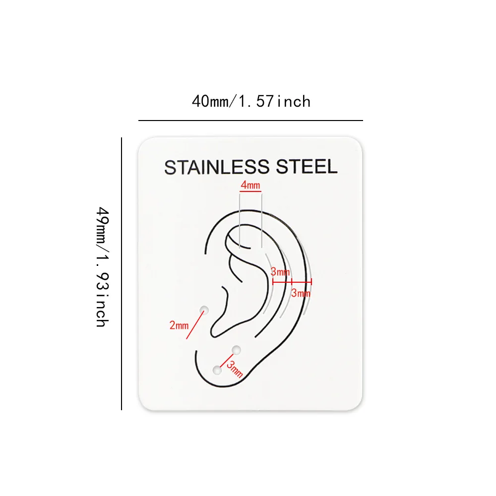 50PCS 4x4.9cm White Stainless Steel Ear Clip Stud Earrings Packing Paper Card Jewelry Set Packages DIY Display Holder Supply