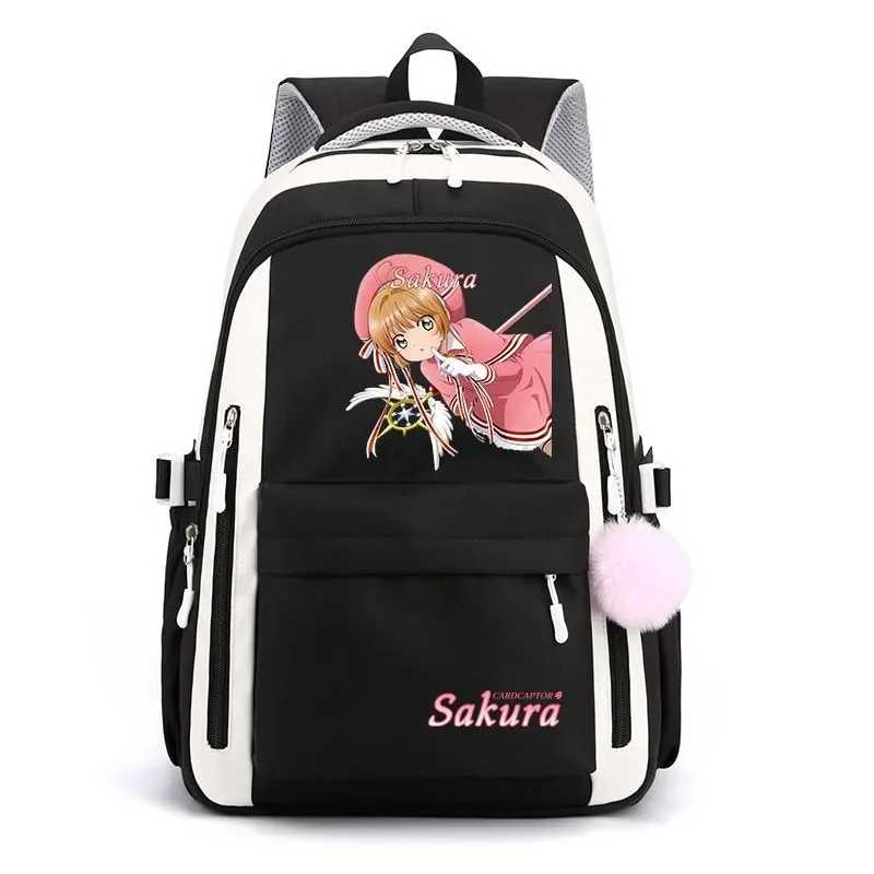 Breathable mesh, Black Blue Pink Purple, Card Captor Sakura , Kadokyaputa Sakura, School Bags, Anime Backpacks Girls Boys