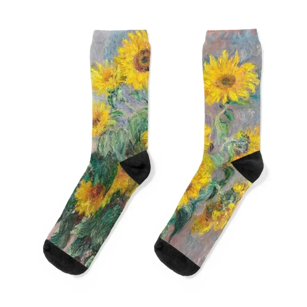 Bouquet of Sunflowers by Claude Monet Socks funny gifts New year's Socks For Man Women's