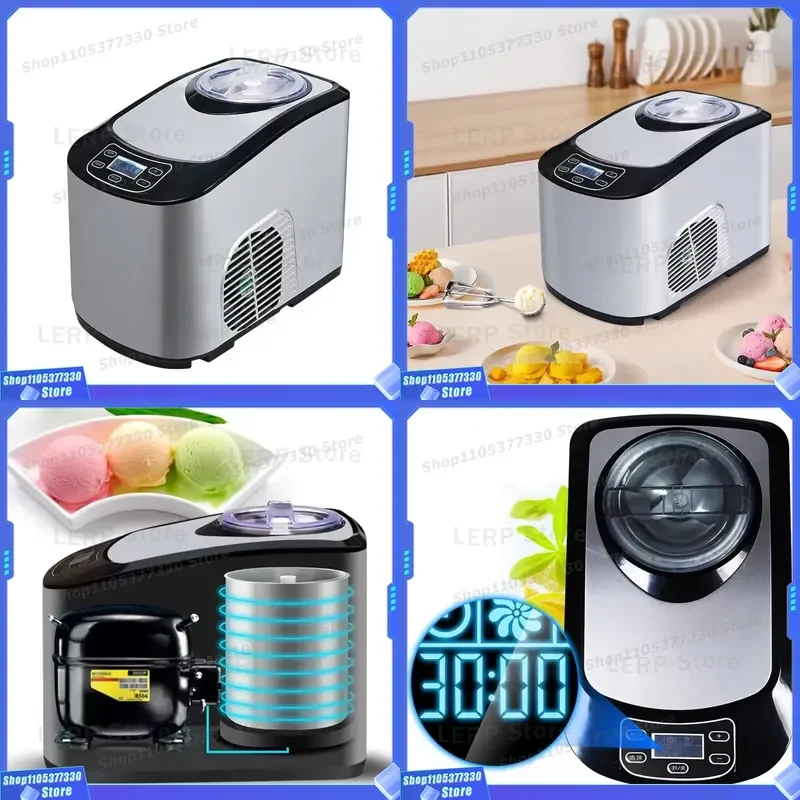 1.5L Mini Ice Cream Maker Automatic Intelligent Household Small Commercial Machine ICM-15A for Home Use Easy Clean DIY Frozen