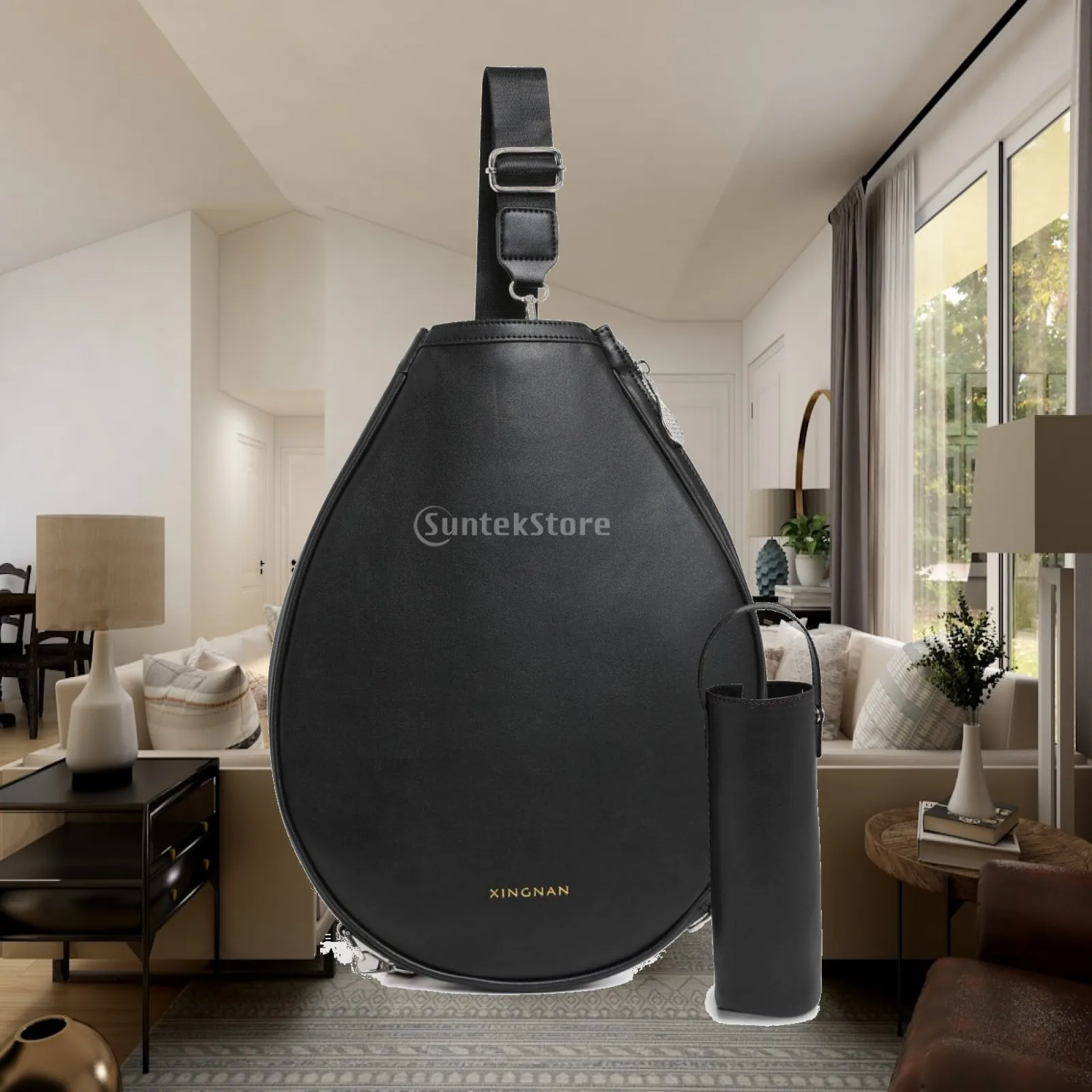 paddle-pickle-ball-bag-spacious-compartment-pu-waterproof-athletic-racket-carrier-for-court-training-and-gym