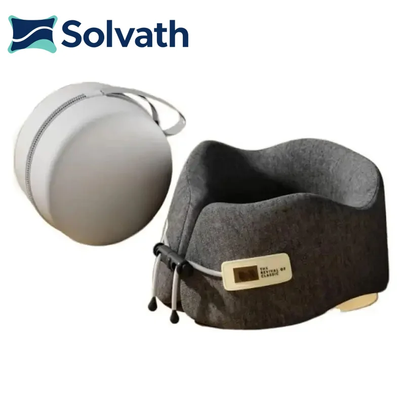 Solvath Memory Foam U‑Shaped Travel Neck Pillow Neck & Shoulder Rest Support Sleeping Cushion for Airplane Trip