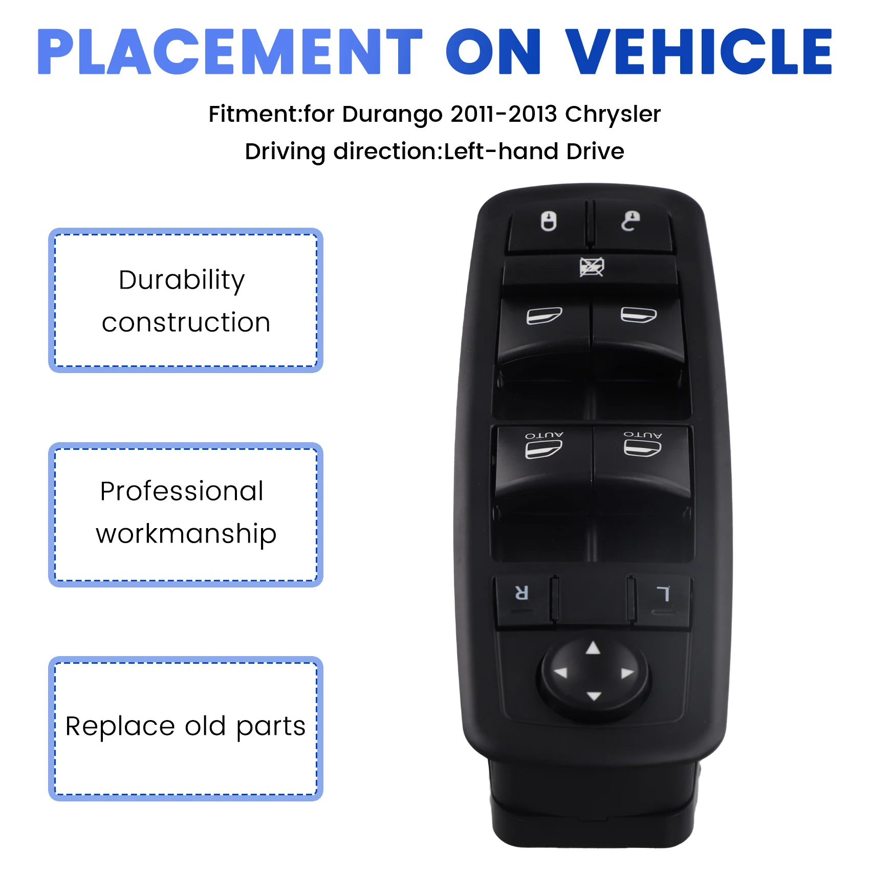

AEF3-68086693AC Car Window Glass Lift Switch Window Control Button For Dodge Durango 2011-2013 LHD