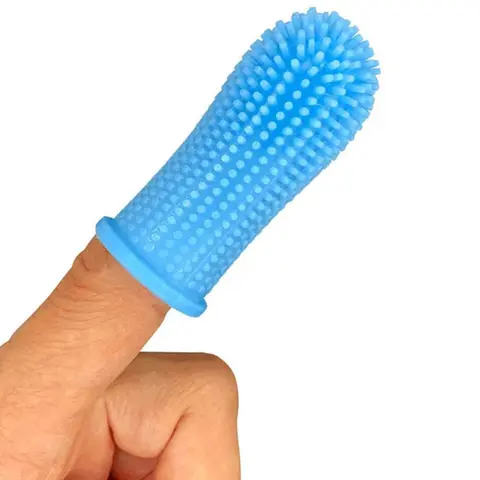360 개 고양이 칫솔질 치아 청소 도구, 부드러운 실리카 젤 개 손가락 칫솔, 소형 및 대형 애완 동물