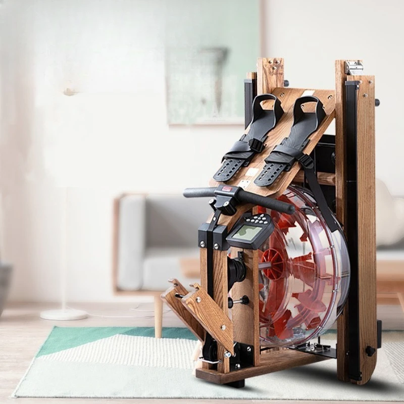 

Water resistance rowing machine Aerobic fitness equipment High resistance folding wooden silent household rowing machine