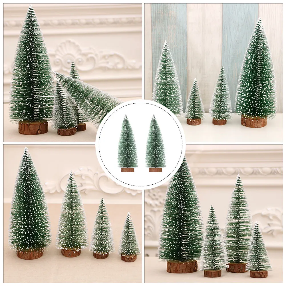 2 قطعة زينة شجرة عيد الميلاد الصغيرة تصميم مبتكر الألوان الطازجة غرفة المعيشة المنزلي غرفة نوم غرفة الطعام ديكور زينة صغيرة #1