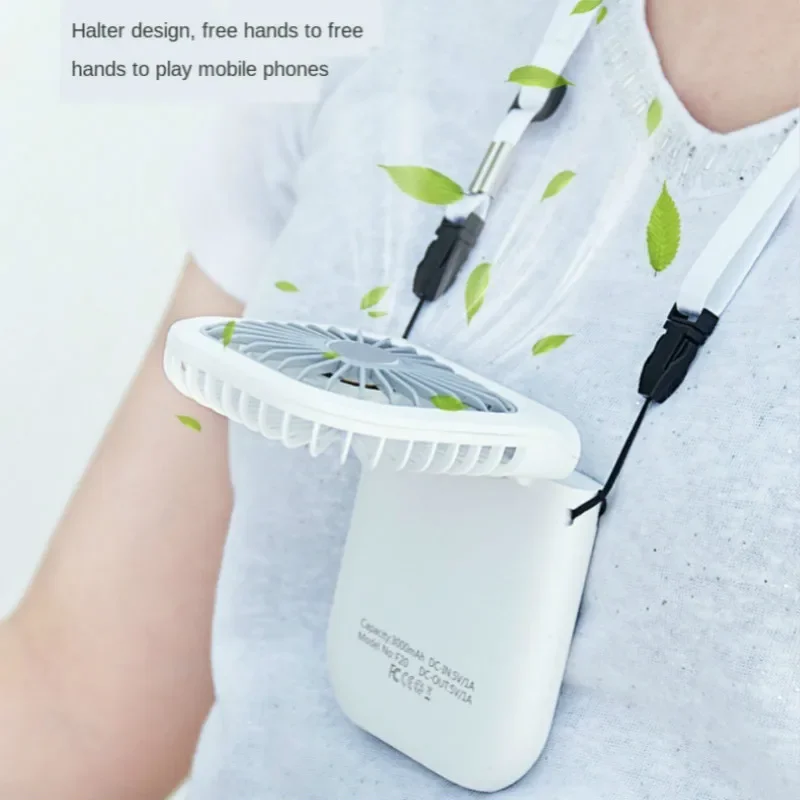 Confrontal Neck-Petite batterie externe portative, ventilateur pliable USB, pour déterminer la charge