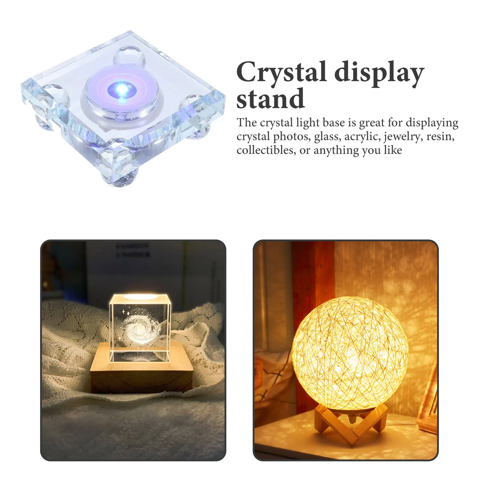 

LED Crystal Lamp Base Colorful Light Display Stand for Glass Art Acrylic Jewelry Decorative Base Crystal Display Stand