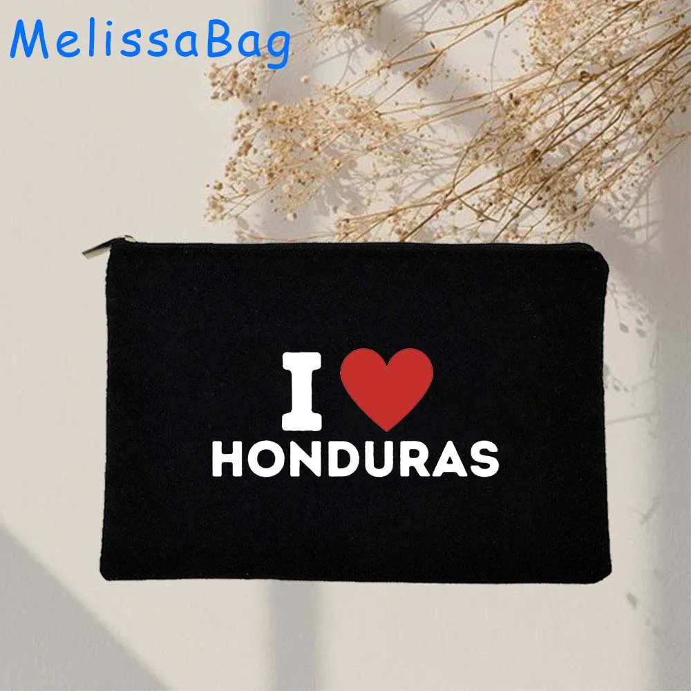 San pedro sula arme von honduras landkarte flagge hondurian mädchen leinwand kosmetisches make-up speicher karten tasche bleistifte tui reiß verschluss beutel