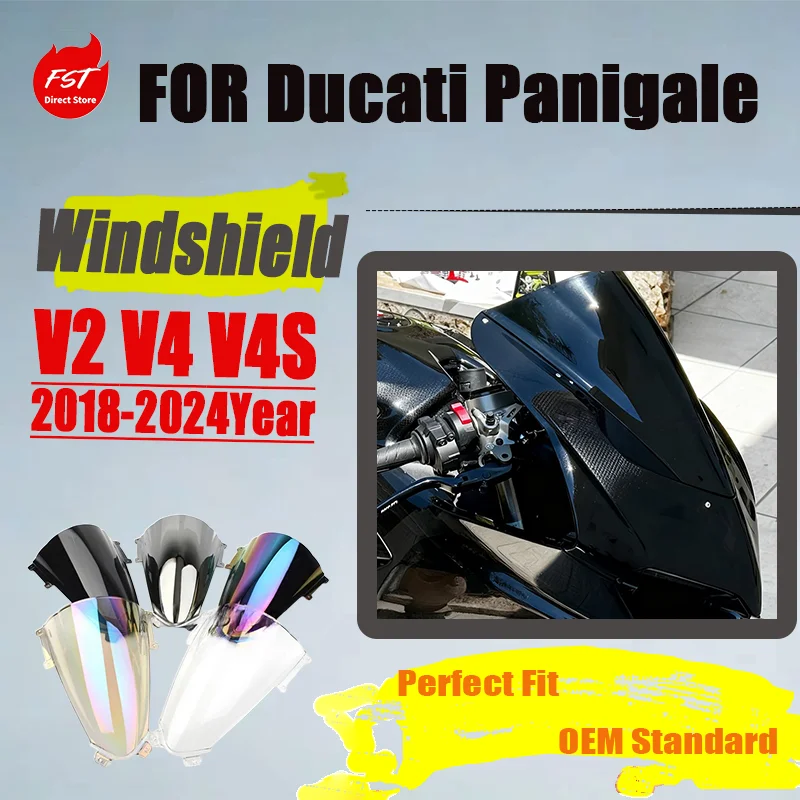FOR 2018-2024Year Ducati Panigale V2 V4 V4S High Performance Windshield, Aftermarket Front Wind Deflector