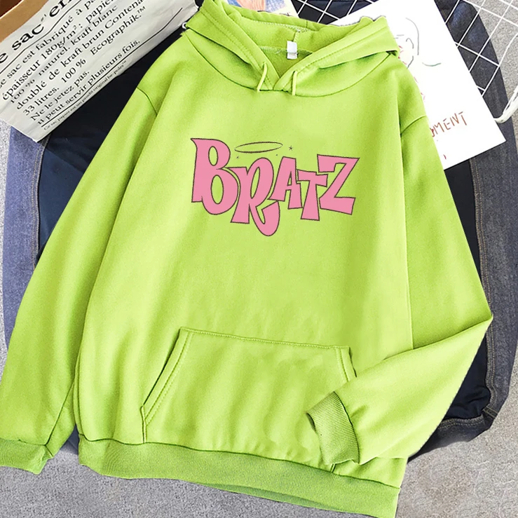 Bratz Letter print hoodie Autumn winter Sweatshirt unisex men and Women\'s Casual student Fashion Hooded Sweatshirt Long Sleeve