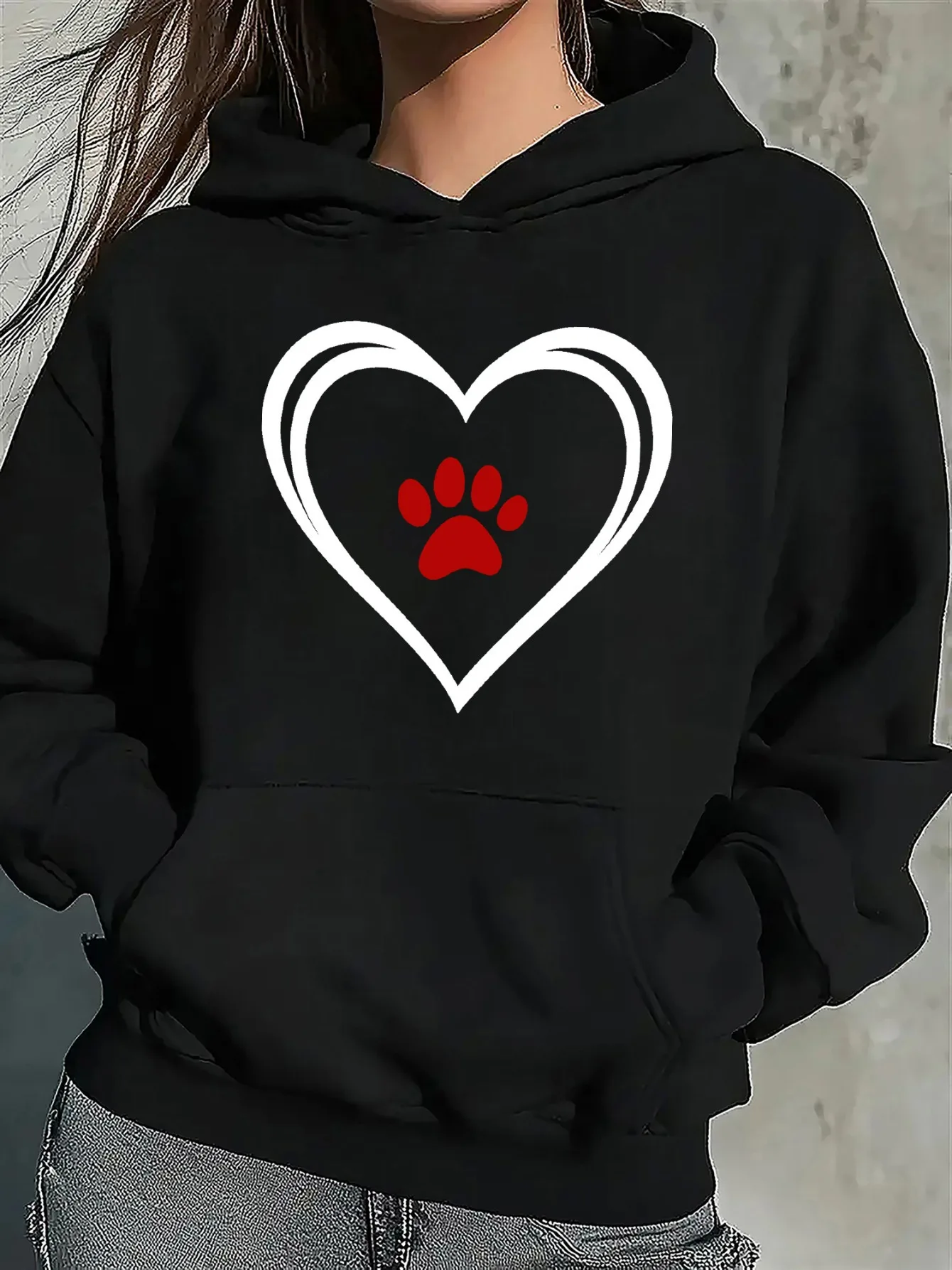 

Men's and Women's Plus Size Printed Top, Loose Casual, Soft, Comfortable and Breathable, Outdoor Sports Loose Pullover Hoodie