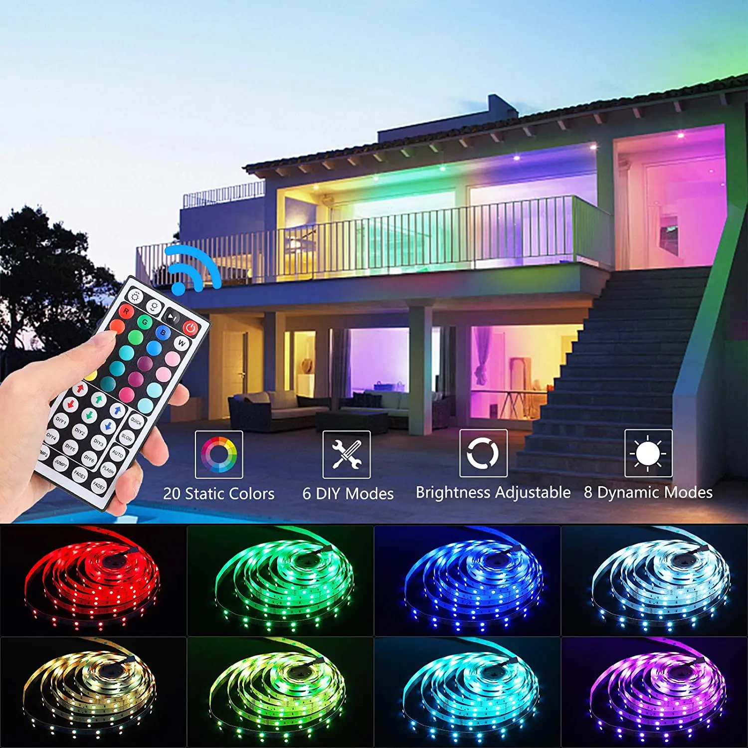 1-10M Led Strip Light RGB Infrared Bluetooth Control Color Change Luces Luminous Decoration For Bedroom 5050 SMD Ribbon Lighting