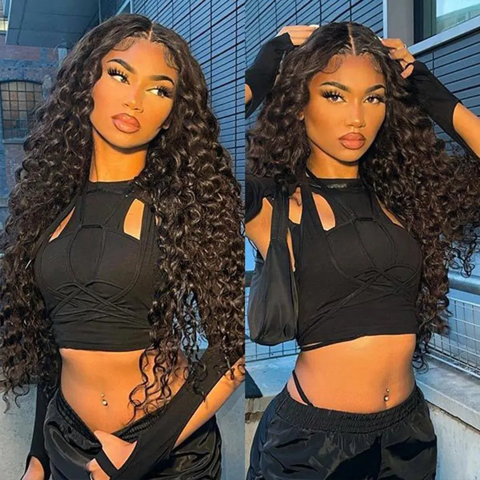 Rosabeauty 13x4 Human Hair Wigs Deep Wave HD Lace Front 250 Density 5X5 Preplucked Glueless Ready To Go Curly Wig 38 40 Inches