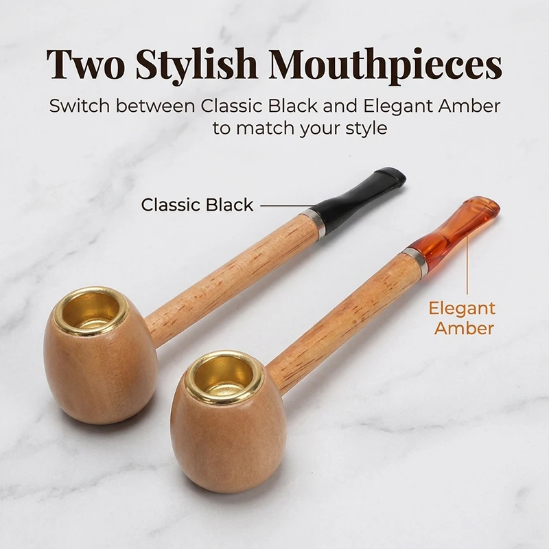 Mini Wood Smoking Pipe with Removable and Washable Filter Portable Tobacco Pipe Smoking Tool Accessories Gift