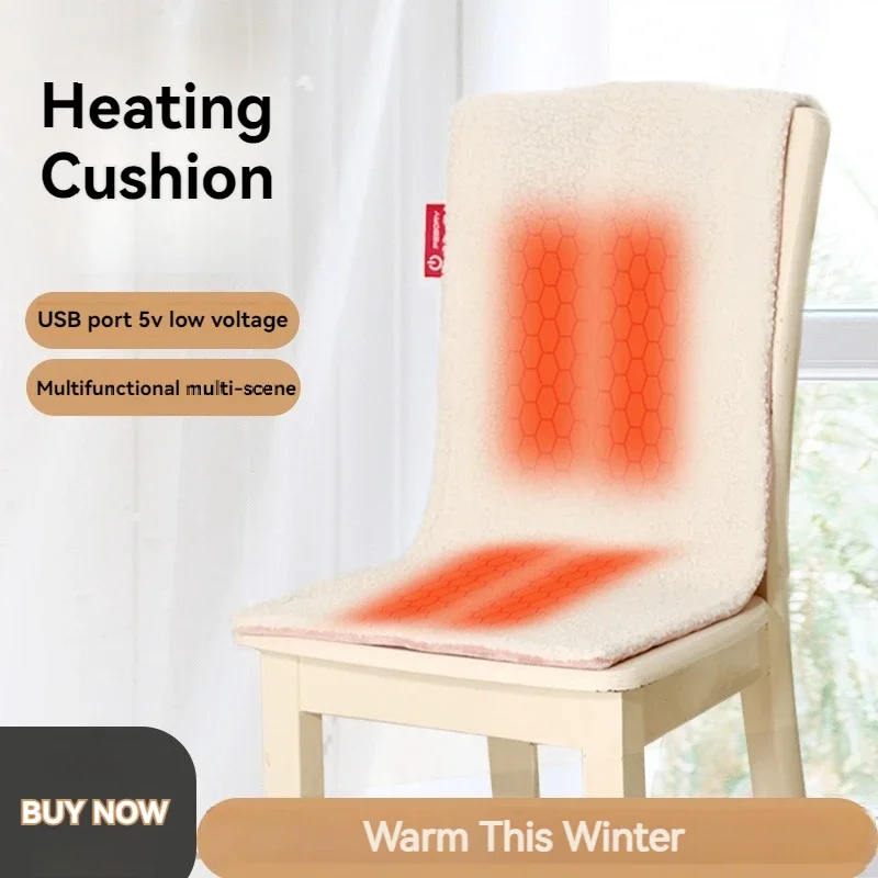 USB Heated Seat Cushion Portable Warmer Mat Pet Heating Pad for Bedroom Office Chair