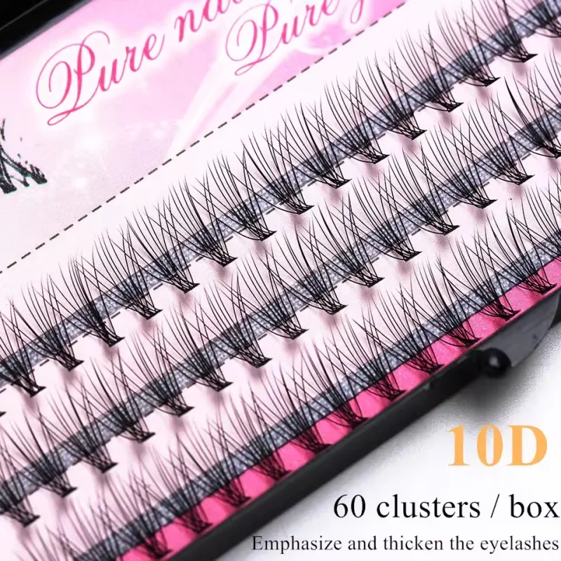 

10D Mink False Eyelashes 1 box/60 Bundles Russia Natural 3D False lashes Individual Eyelash cluster Makeup Tools Wholesale