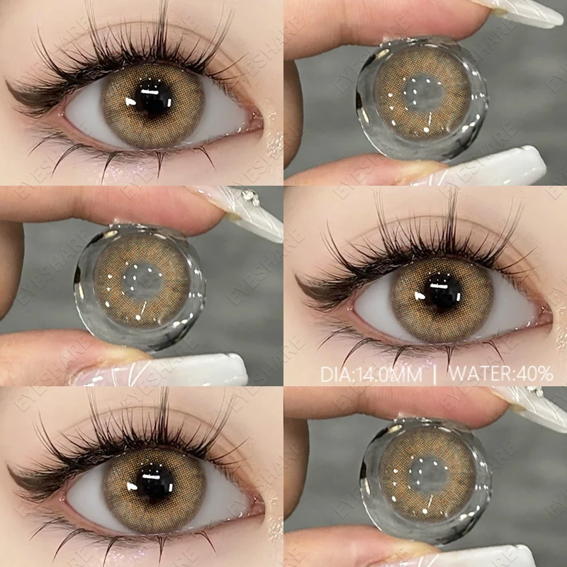 EYESHARE 1 Pair Fashion Colored Contact Lenses for Eyes Natural Brown Lenses Yearly Blue Lenses Green Eye Contacts Colorful Lens