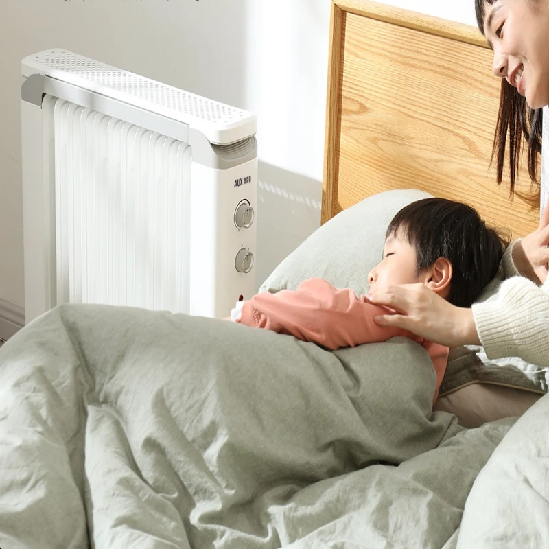 سخان مشعاع مملوء بالزيت، سخان منزلي موفر للطاقة بقدرة 2000 وات مع حماية من الحرارة الزائدة والأطراف، تسخين هادئ، رف تجفيف