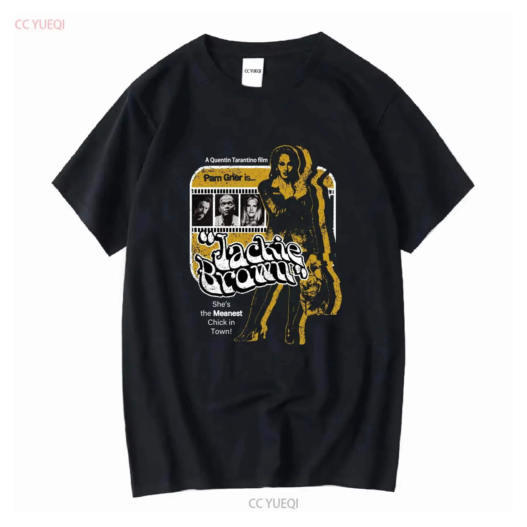 Jackie Brown Movie T Shirt Black Size XL Quentin Tarantino Pam Grier long or short sleeves vintage Washed Top For Everyday Wear