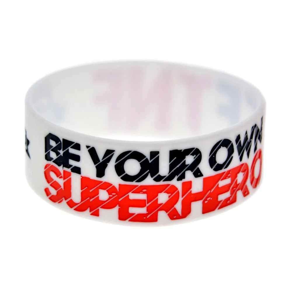 1 PC Crossfit be Your Own Super Hero Silicone Bracelet 1 Inch Wide 3 Colors