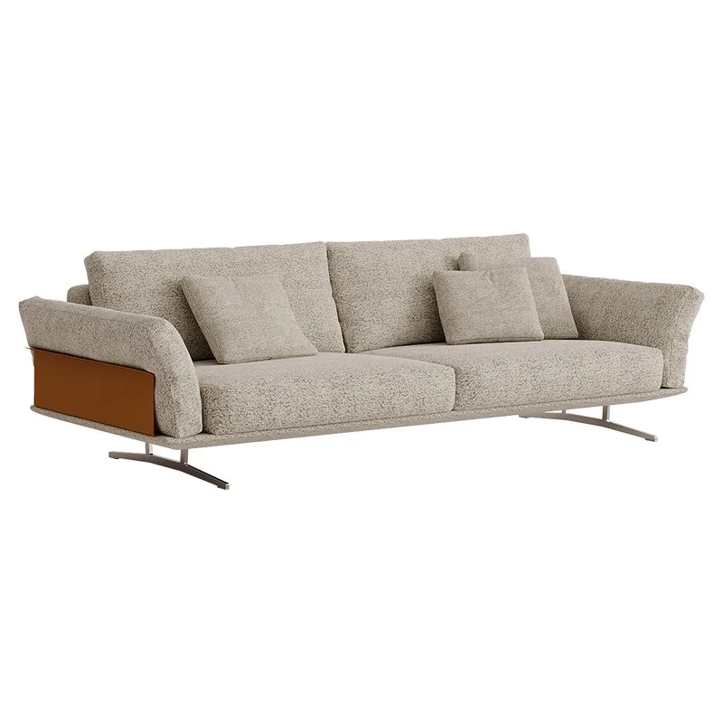 Italian minimalist fabric sofa, new small apartment designer chenille flannel sofa