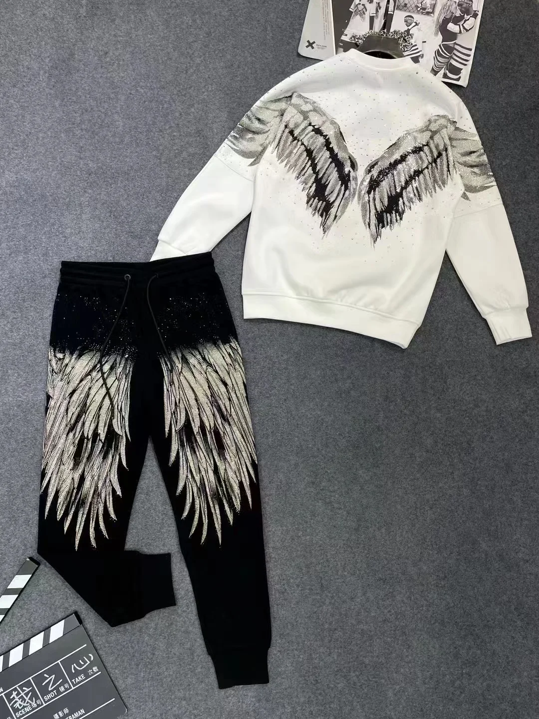 2025 New Autumn Five-Pointed Star Loose Casual Sweatshirt Starry Heavy Embroidery Rhinestone Round Neck Fashion Pullover for Men